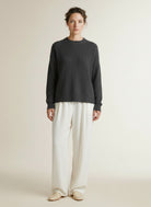 Full body view of the model wearing Msch Copenhagen Mschviloh Alegria Pullover India Ink