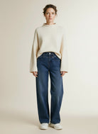 Full body view of the model wearing Red Button Korine Blue Used Blueused-l32