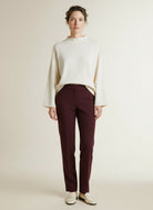 Full body view of the model wearing Red Button Bibette Punta L33 Burgundy-l33