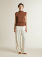 Full body view of the model wearing Co'couture Camillacc Tee Suntan