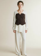 Full body view of the model wearing Copenhagen Muse Cmtailor-corsage Mulch