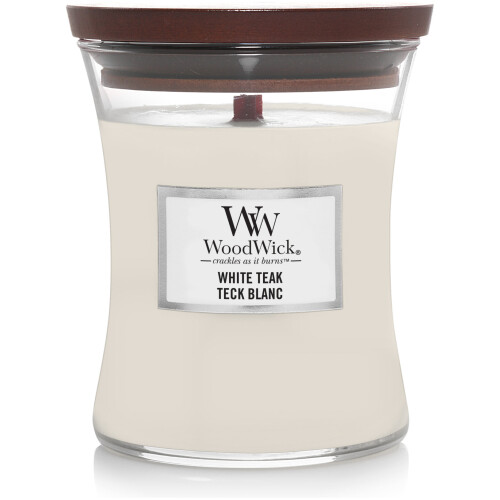 Woodwick White Teak Medium Candle