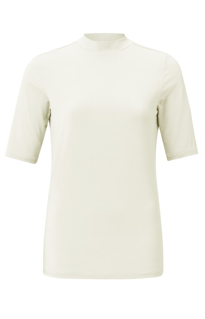 Yaya Soft Turtleneck T-shirt Onyx White
