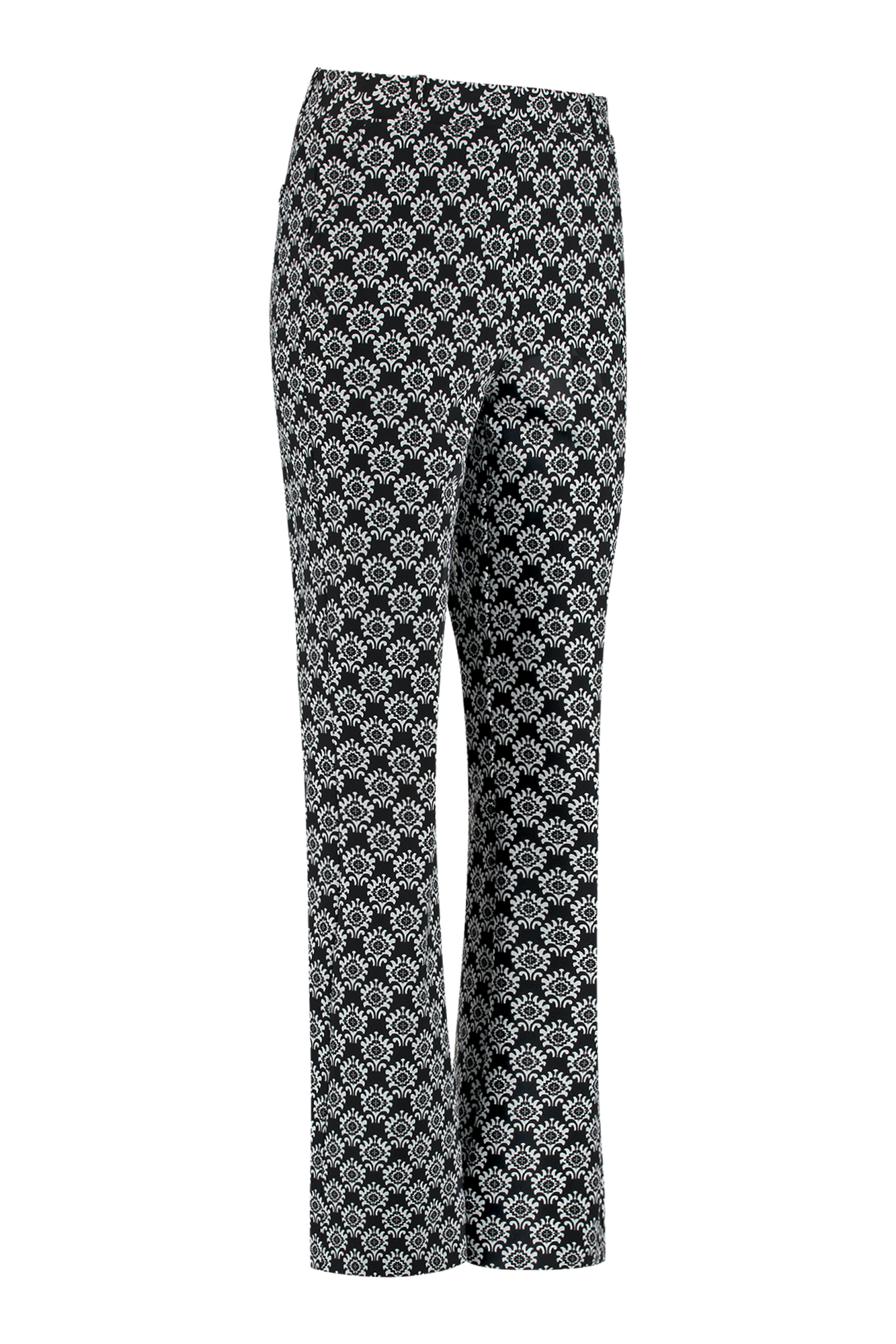 Studio Anneloes Jean Bnd Ornm Flair Trousers Black White