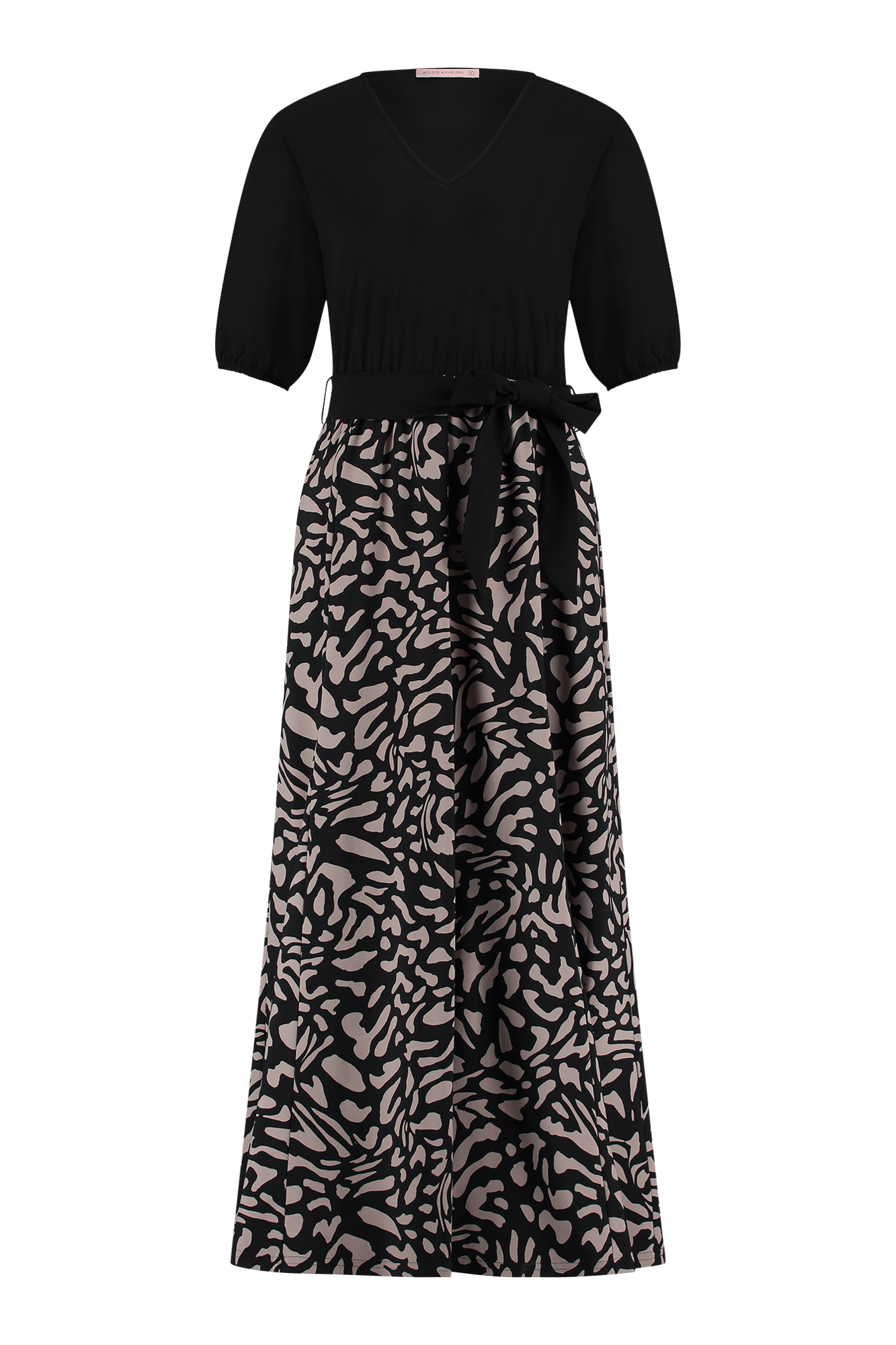 Studio Anneloes Kristie Cheeta Dress Black Taupe