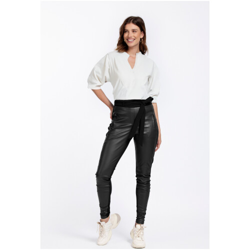 Studio Anneloes Margot Leather Trousers Black