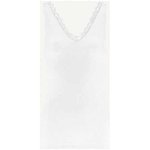 By Bar Lace Singlet Off White