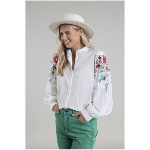 Nukus Brenda Blouse Embroidery Off White