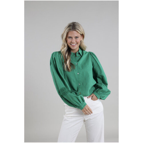 Nukus Lettie Blouse Embroidery Green