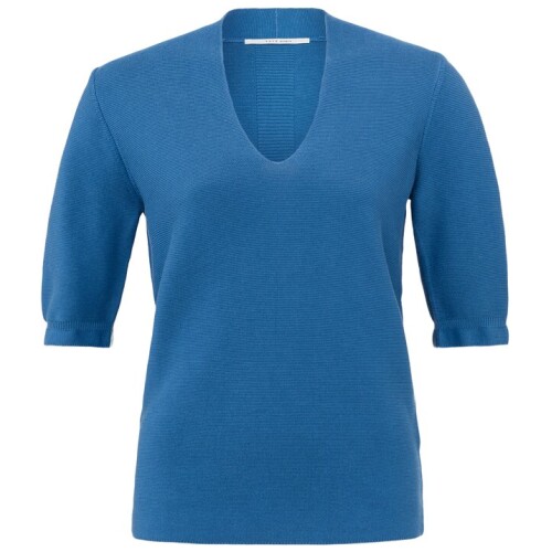 Yaya V-neck Short Sleeve Sweater Bright Cobalt Blue
