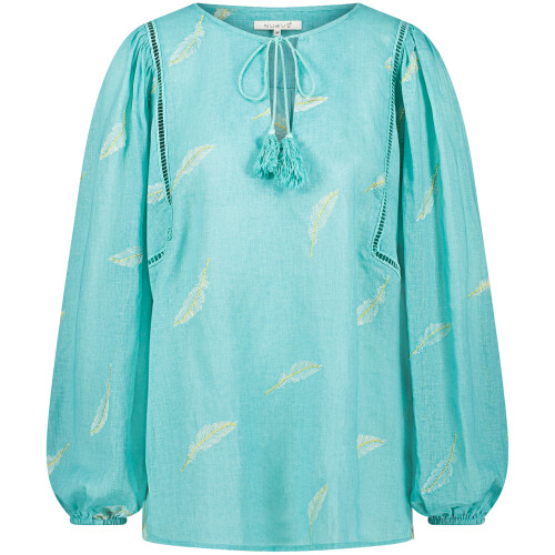 Nukus Cecile Blouse Feather Turquoise