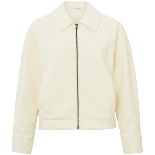 Yaya Oversized Jersey Jacket With Collar Ivory White