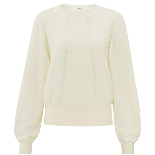 Yaya Sweater With Mesh Detail Stitch Ivory White