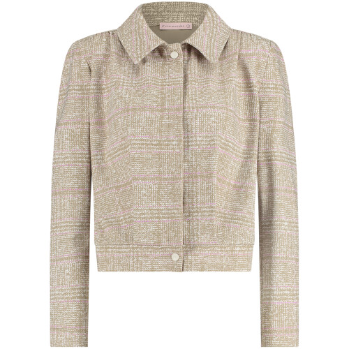 Studio Anneloes Goldie Bonded Check Jacket Offwhite/clay