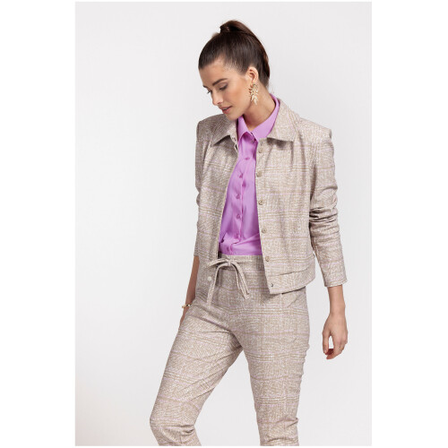 Studio Anneloes Goldie Bonded Check Jacket Offwhite/clay
