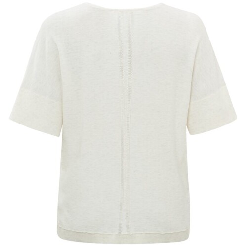 Yaya V-neck Sweater Off White Melange