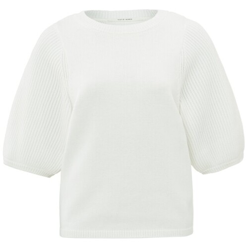 Yaya Sweater With Short Puff Sleeves Off White