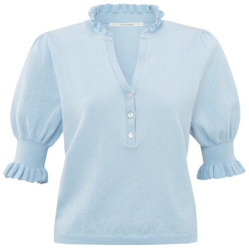 Yaya Sweater With Puff Sleeves Xenon Blue
