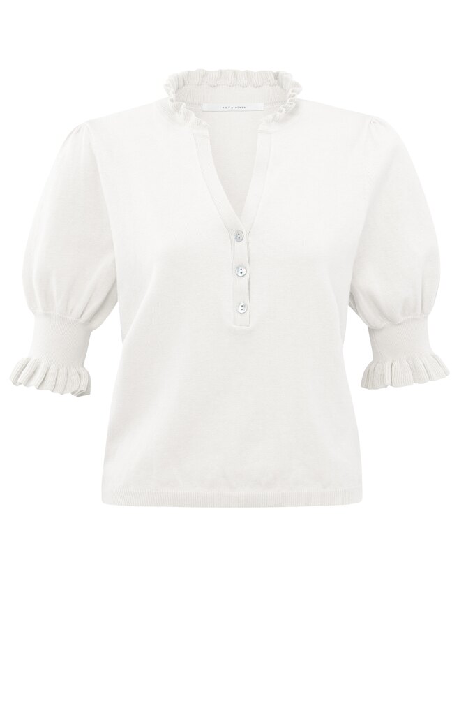 Yaya Sweater With Puff Sleeves Off White