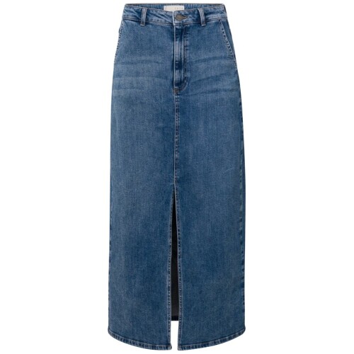 Yaya Denim Maxi Skirt W.slit Blue Denim