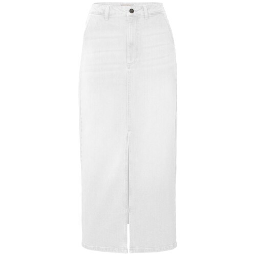 Yaya Denim Maxi Skirt W.slit Off White