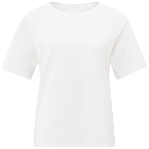 Yaya T-shirt With Braided Detail Pure White