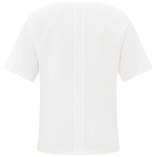 Yaya T-shirt With Braided Detail Pure White