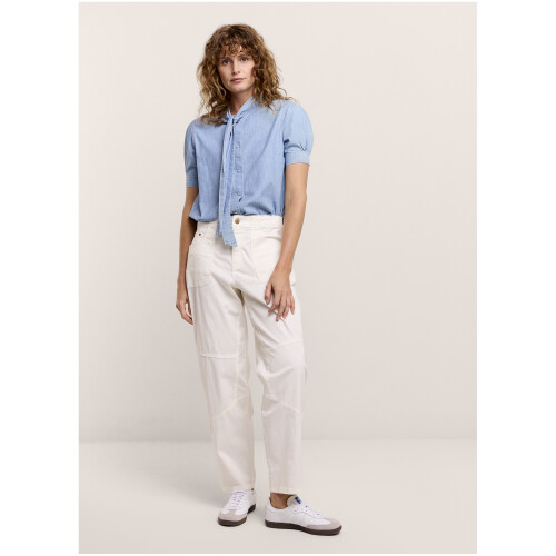 Summum Loose Tapered Pants Sleek Stretch Twill Offwhite