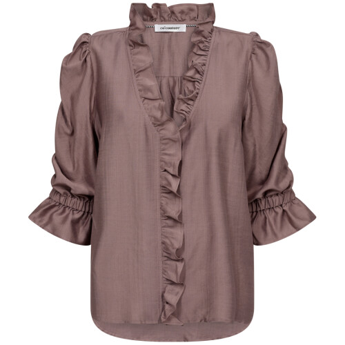 Co'Couture Hera Frill Ss Blouse Dusty Rose