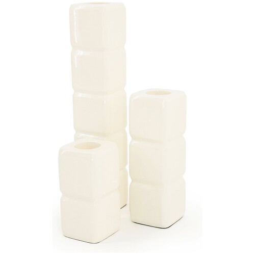 By Boo Candle Holder Cube Beige